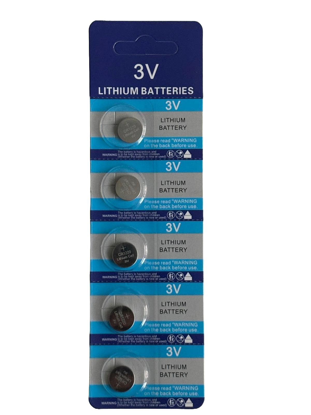 Sivitec 5pcs CR1220 Button Coin Cell Battery For Watch Car Remote Key DL1220 ECR1220 BR1220 3V Lithium Battery