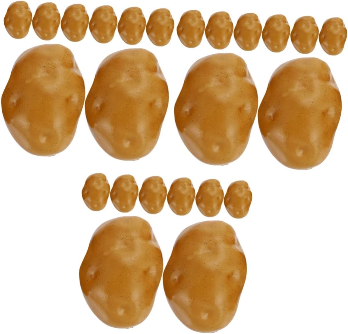 Zerodeko 3sets Lifelike Simulated Potato Foam Models Realistic Decorative Props for Photography Home Kitchen Educational Use Brightly Colored for Display 8pcs*3
