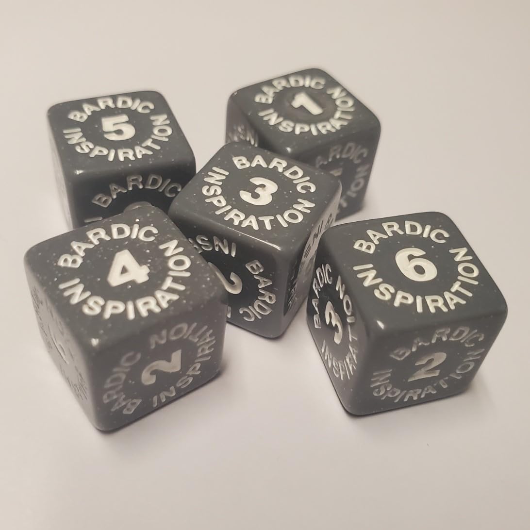 Bardic Inspiration Dice Compatible with Dungeons and Dragons (5 Pack)