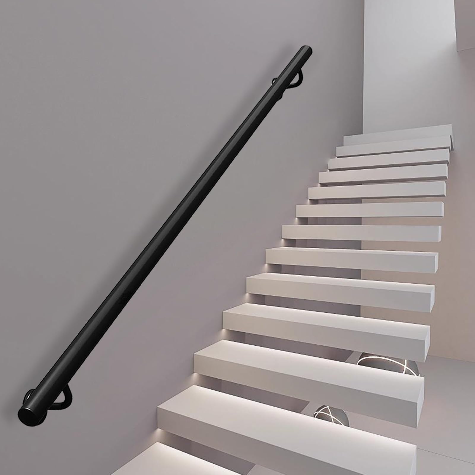 Rampe d'escalier extérieure et intérieure pour entrée de villa