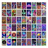 CodersParadise 54PCS Trippy Wall Collage Kit – 4x6 Aesthetic Psychedelic Posters for Room Decor, Indie Hippie Grunge Art Prints for Bedroom & Dorm, Trendy Boho Vibe Wall Décor Set
