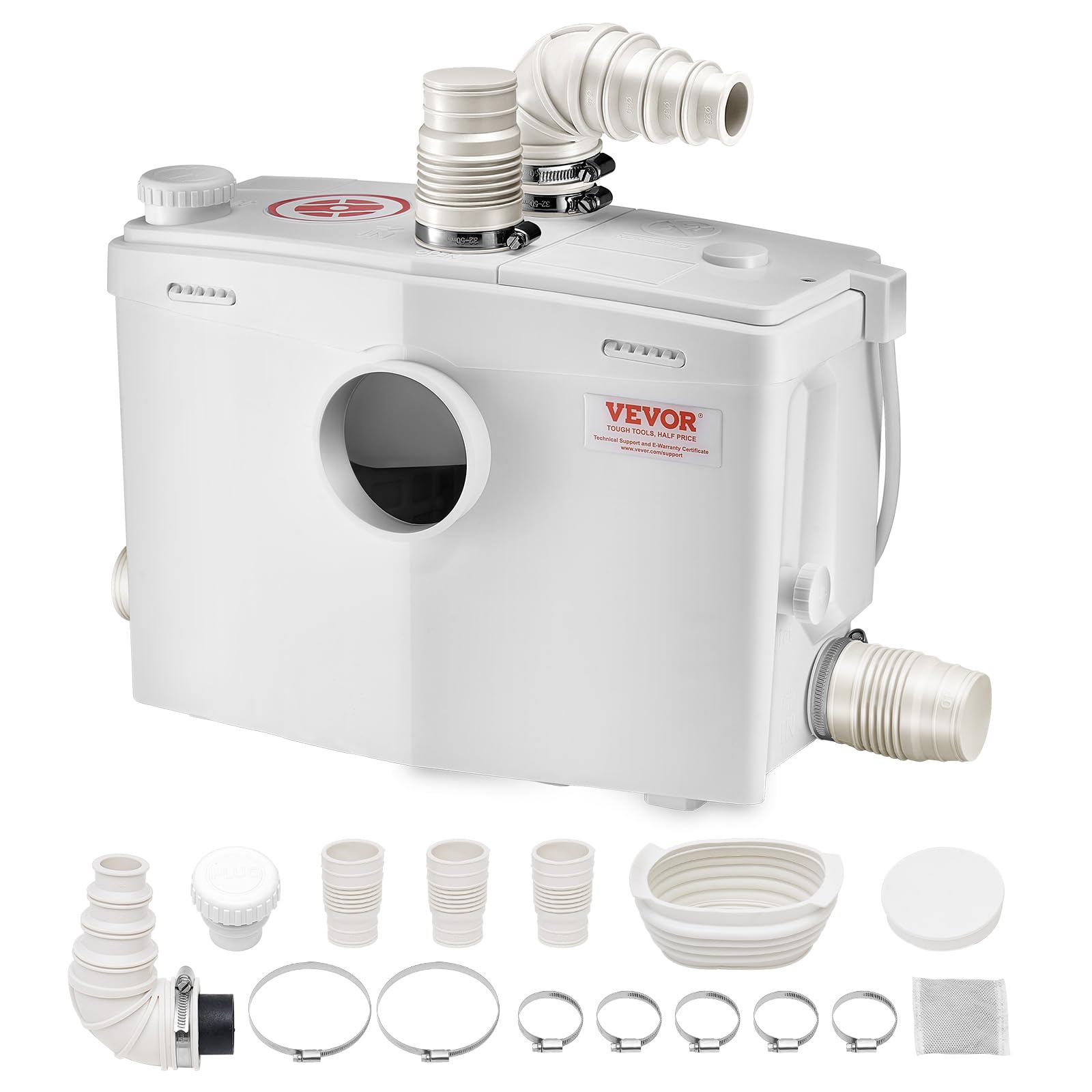VEVOR Hebeanlage 1200 W – 180 l/min, 10 m Förderhöhe, 4 Wassereinlässe