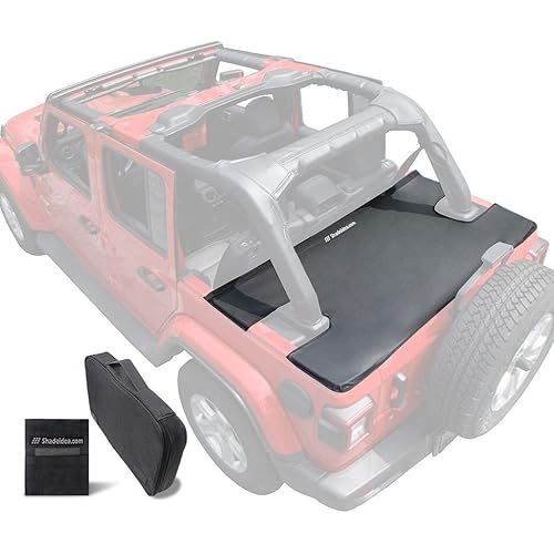 Shadeidea Tonneau Cover for Jeep Wrangler JLU (2018-Current New Model) 4 Door Rear Trunk Cover Cargo Vinyl Cover JL Unlimited Tailgate Ton Cover-Black- 3 Year Warranty