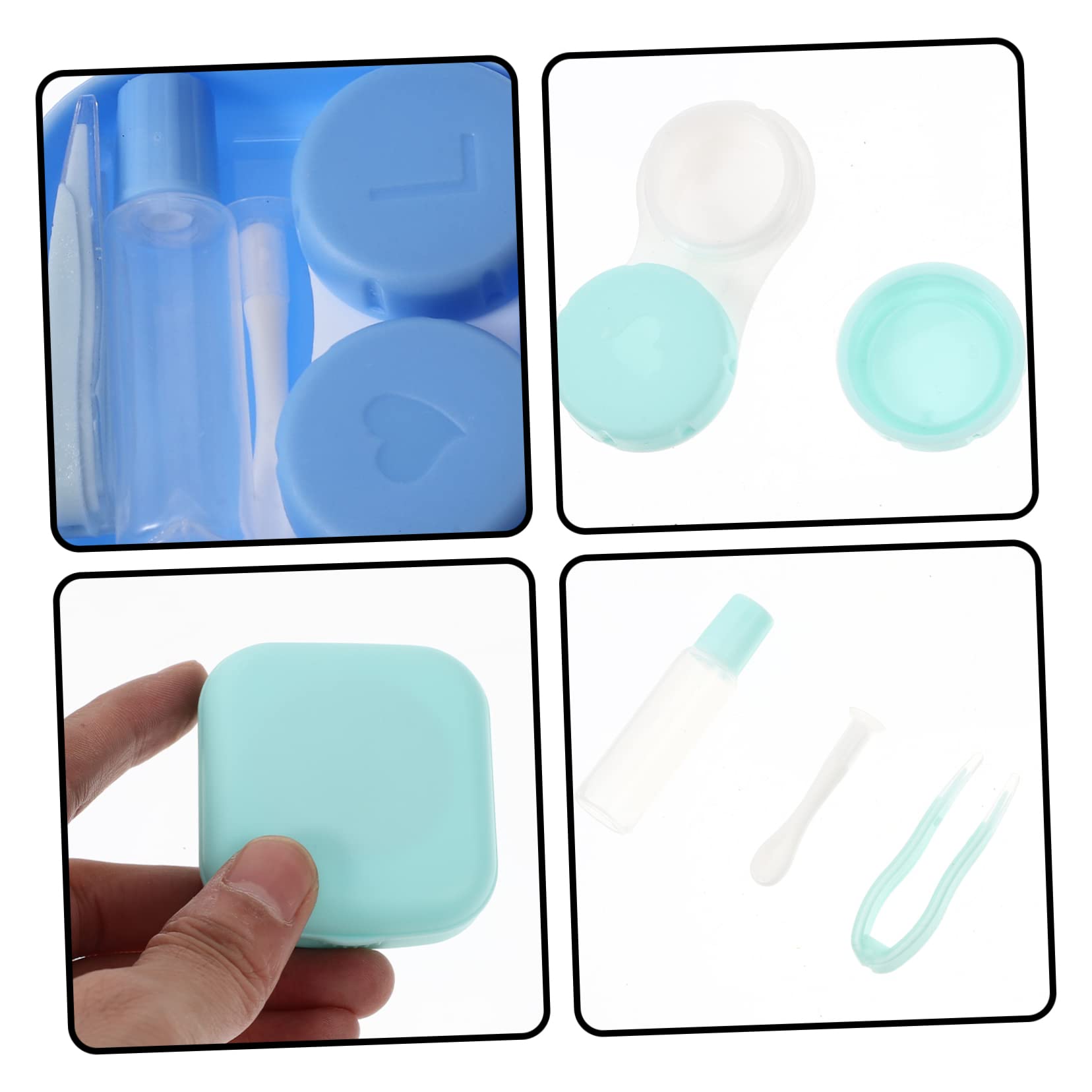 FRCOLOR 15 Sätze Kontaktlinsenbehälter Lenses case Kontaktlinsenbox Behälter für Kontaktlinsen Augenfall Koffer Kontaktlinsenlösung in Reisegröße Halter für kosmetische Linsen pp