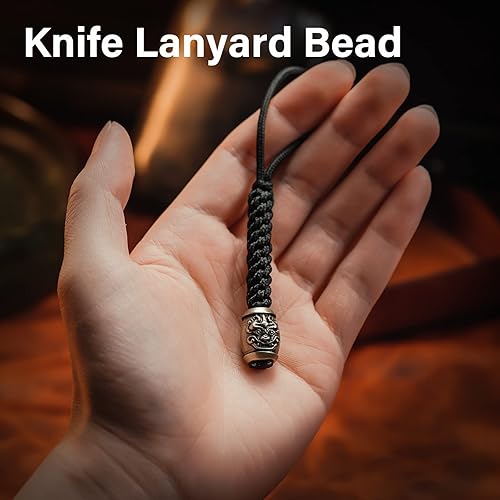 Miniatura 4 de HorixGear Cuentas de cuerda de paracaídas de latón fundido a mano, accesorios EDC para hebilla colgante, llavero colgante, cordón para cuchillo,