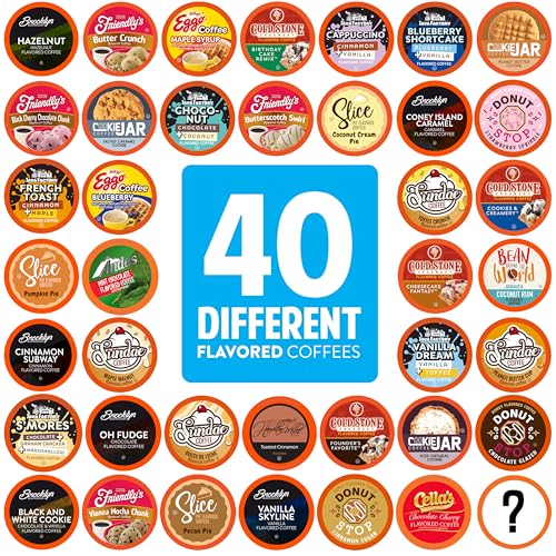 Comparison: Best Coffee Cups For Keurig 10 Two Rivers Coffee Flavored Coffee Pods Compatible with Keurig K Cup Brewers, Assorted Variety Pack Flavored Coffee, 40 Count