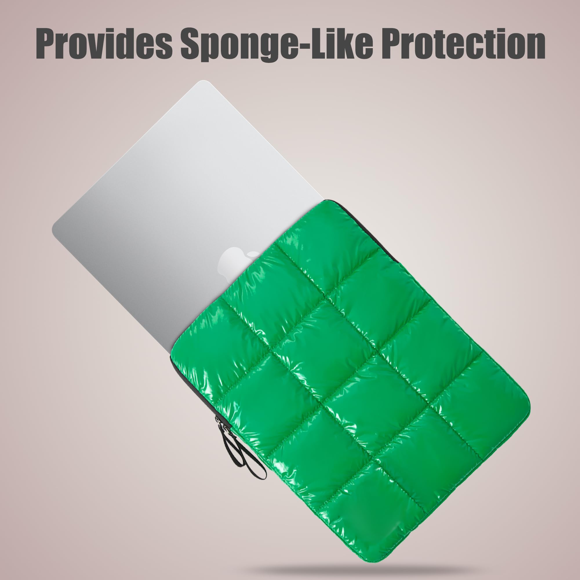 Custodia Impermeabile per Laptop 13-16 Pollici - Borsa Portatile Imbottita Morbida, Compatibile con MacBook Air M1/M2/M3, Pro 13/14", Dell XPS, Asus, PC 14/15.6/16" (Verde, 13 Pollici)