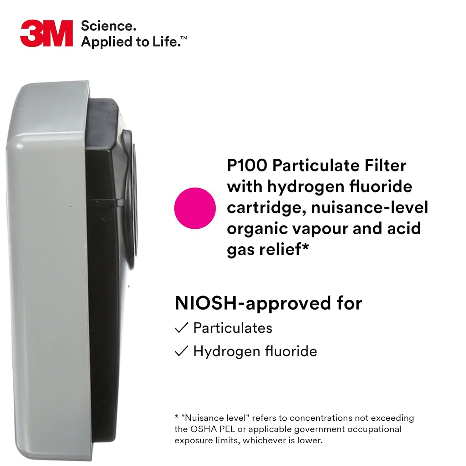 6001 Respirator Cartridge For Certain Organic Vapors, 2/pack