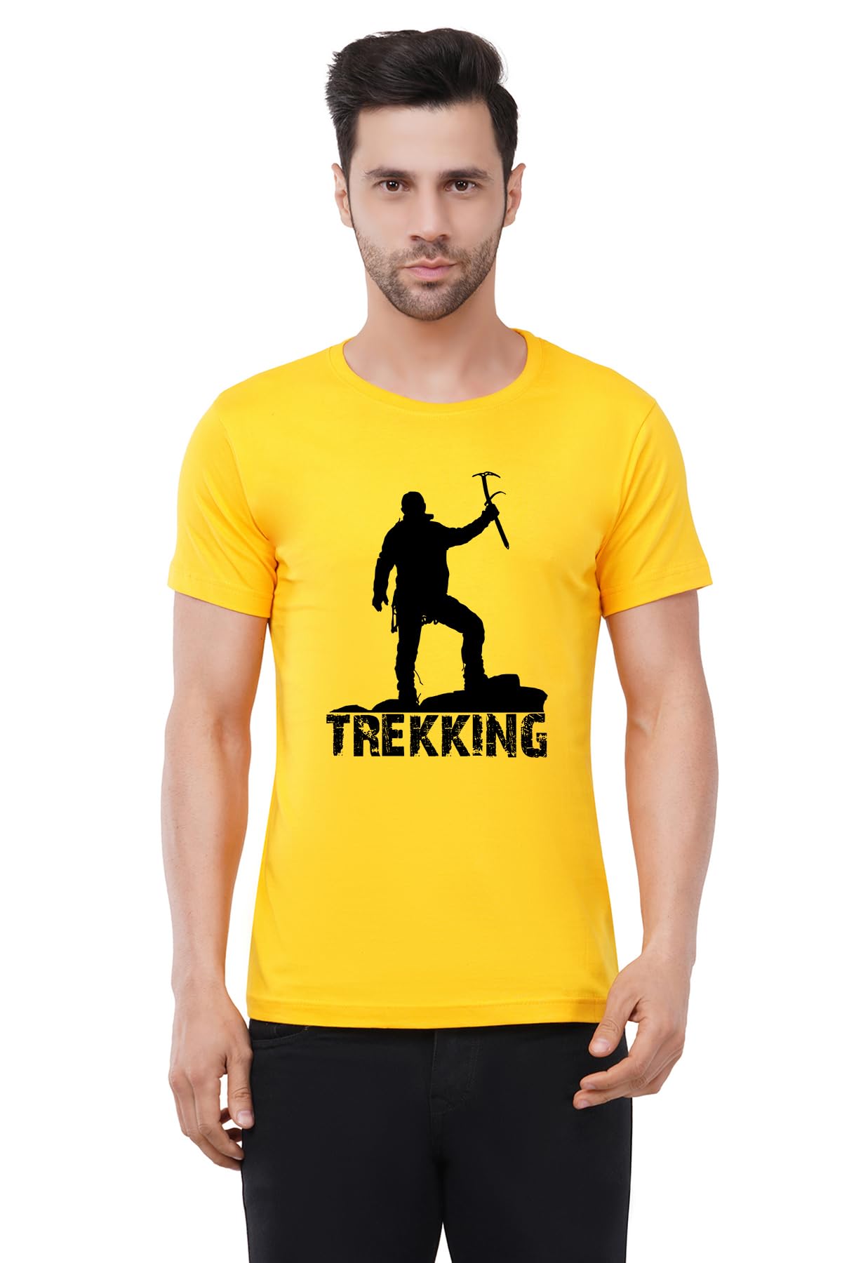 caseria Men's Round Neck Cotton Half Sleeved T-Shirt with Printed Graphics - Trekking-picture-25