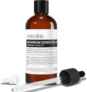 Geranium Essential Oil 100ML, 100% Pure Geranium Oils Aromatherapy Oil for Diffuser, Skin Care, Massage, Yoga, Home Fragrance, Soap and Candle Makings