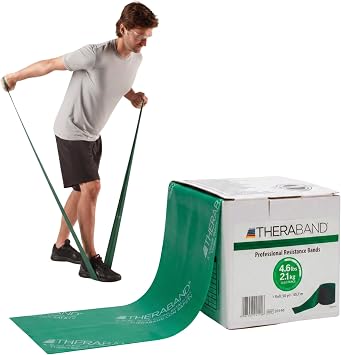 THERABAND Resistance Band, 50-Yard Roll, Latex Elastic Band for Exercise, Stretching, Physical Therapy, Yoga, Pilates, Home Workouts, Cut-to-Length, Color-Coded Levels