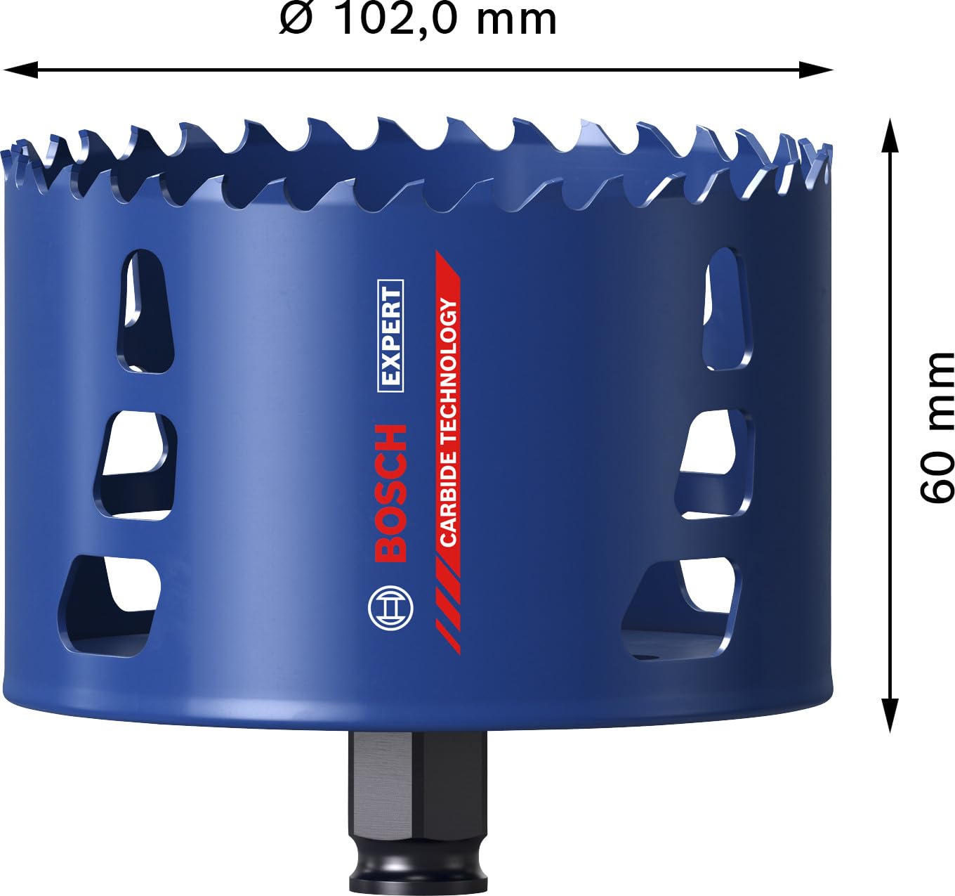 Bosch 1x Piła otwornica EXPERT Multi Material Power Change Plus (do Drewno z metalem, Cegła, Ø 102 mm, Professional Akcesoria Wiertarki)