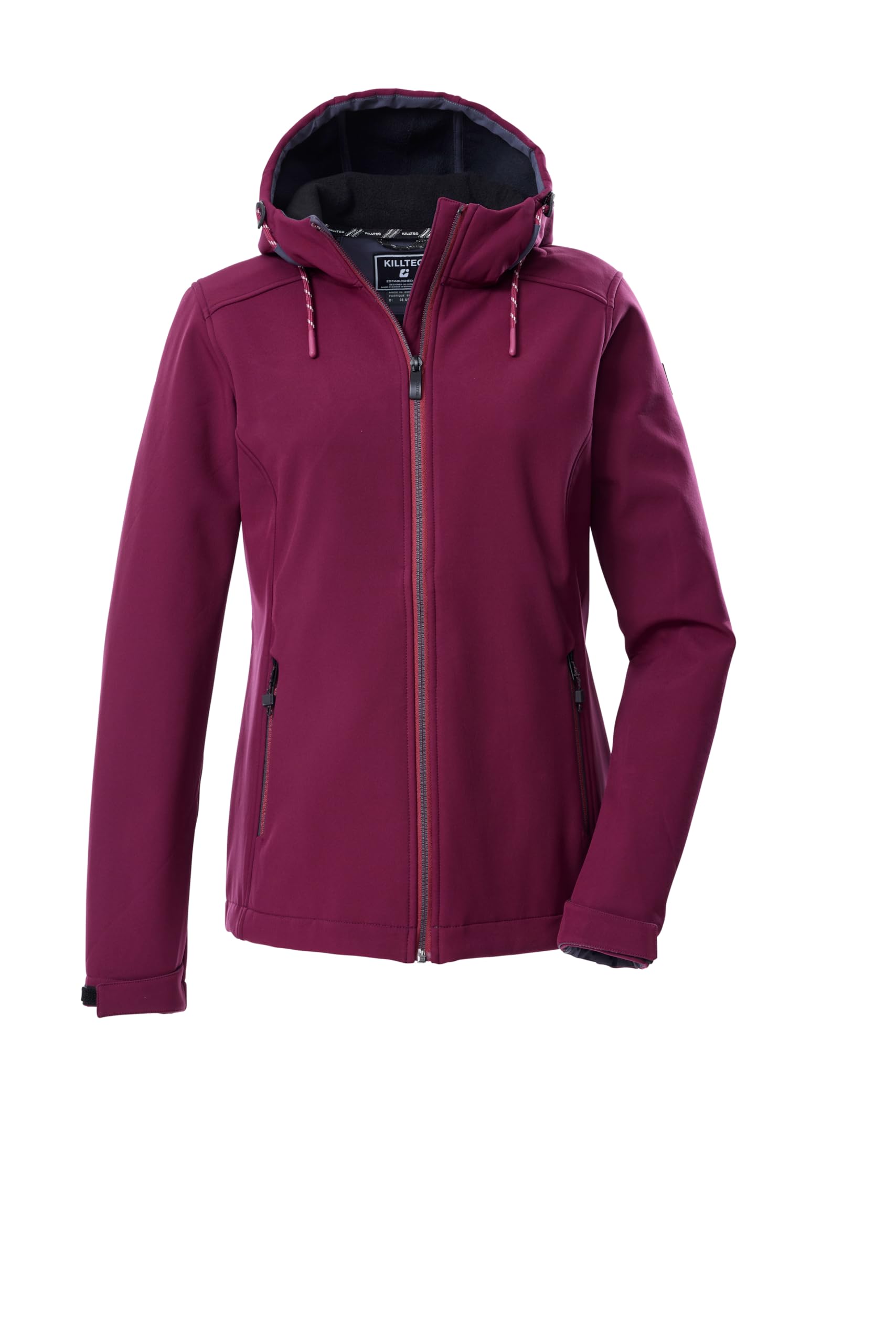 Killtec KOW 8 WMN SFTSHLL JCKT Women's Softshell Jacket with Hood, Dark Pink, 42, 43300-000