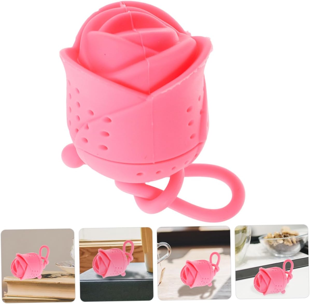 Floral Tea Infuser Silicone Rose Tea Bag Filter Strainer Kitchen Gadget for Home Restaurant Use image 3