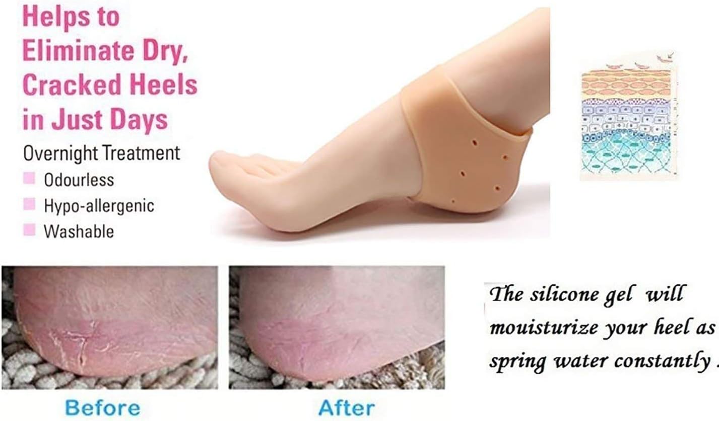UWIOFF 2Pcs Height Increase Insoles Silicone Height Increase Socks for Women Men Invisible Soft Gel Heel Lift Pads Heel Cushion Inserts Taller Height Lift Shoes Insole