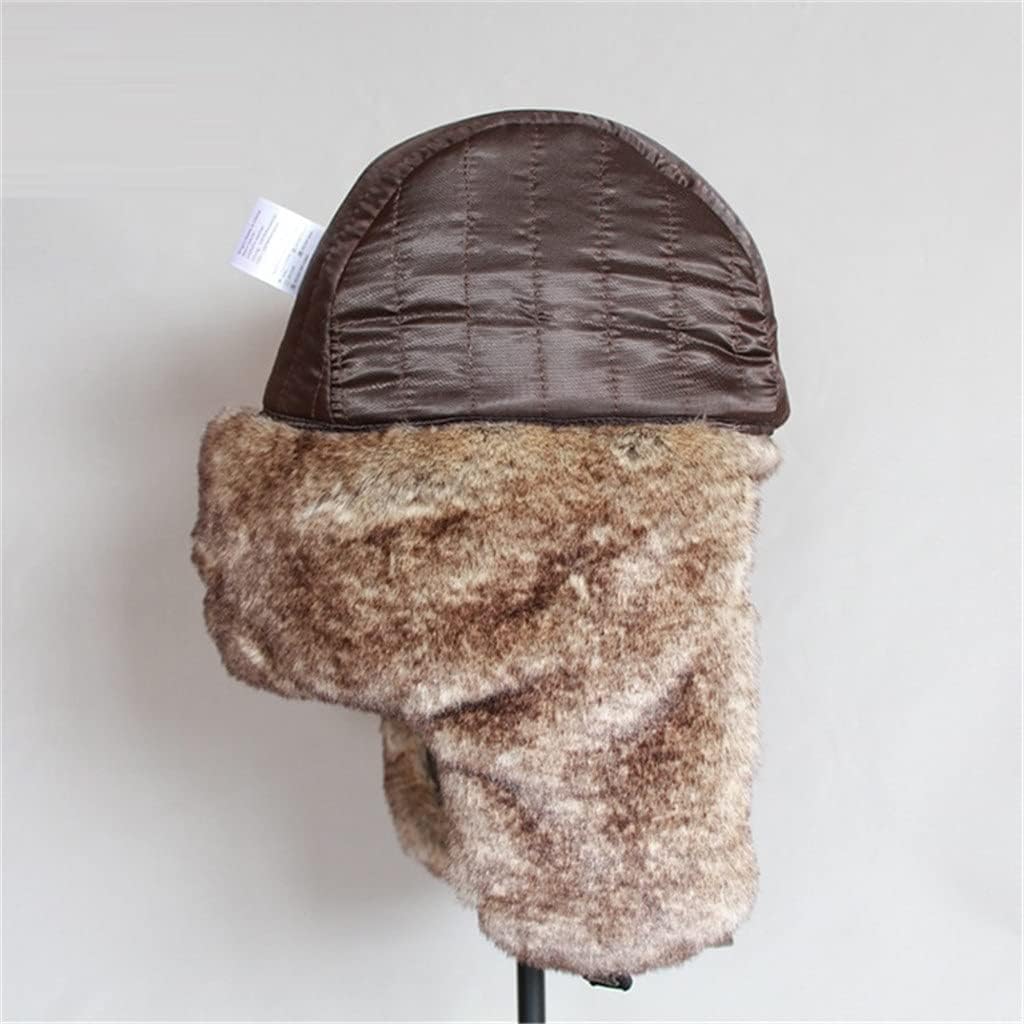 Bomber Hats Faux Leather Men Winter Warm Plush Earflap Women's Russian Snow Ski Caps