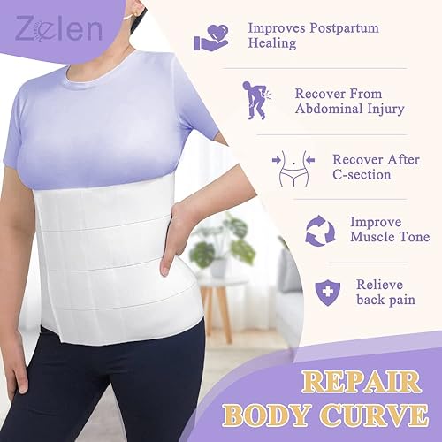 Miniatura 4 de Carpeta abdominal poscirugía bariátrica para mujeres y hombres, carpeta médica de 4 paneles para abdominoplastia y cinturón de compresión para