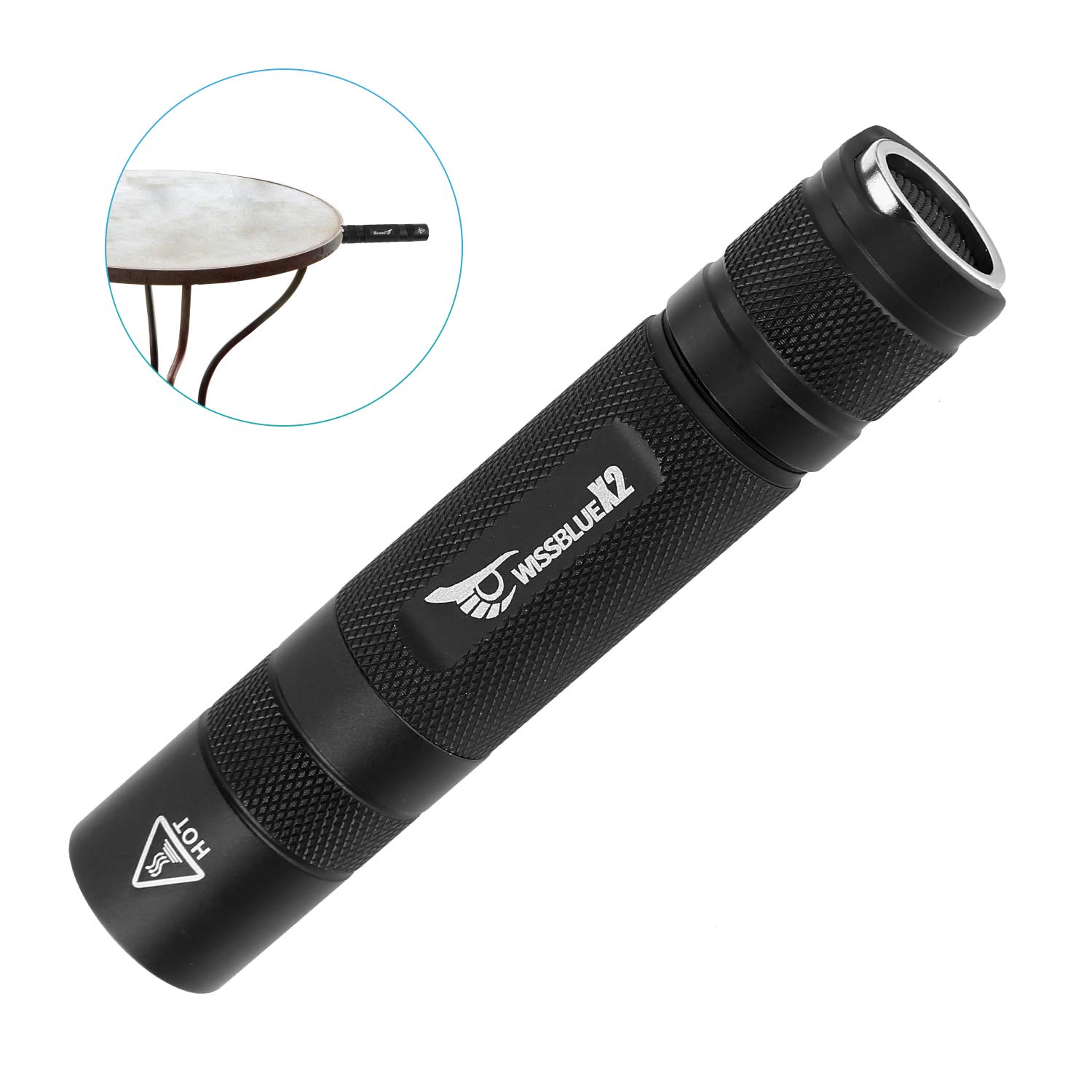 WISSBLUE X2 Military Grade Tactical Flashlight Rechargeable,6 Mode 1600 High Lumen Flashlight,Best 18650 Led Tactical Flashlight Black Set