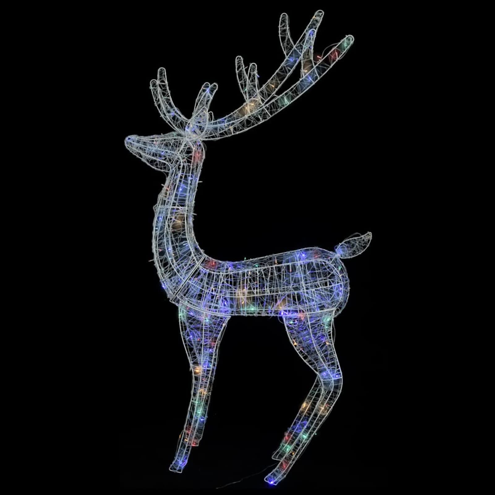 Tidyard Rentier Weihnachtsbeleuchtung, LED Rentier Familie Weihnachtsdeko, LED Leuchtfiguren Rentiere mit Schlitten, Acryl 160 LEDs Mehrfarbig
