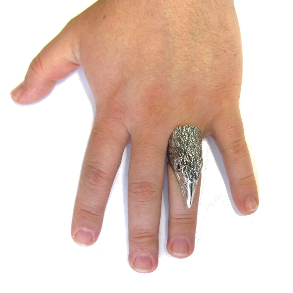Anillo de plata de ley sólido 925 Enorme águila R001558