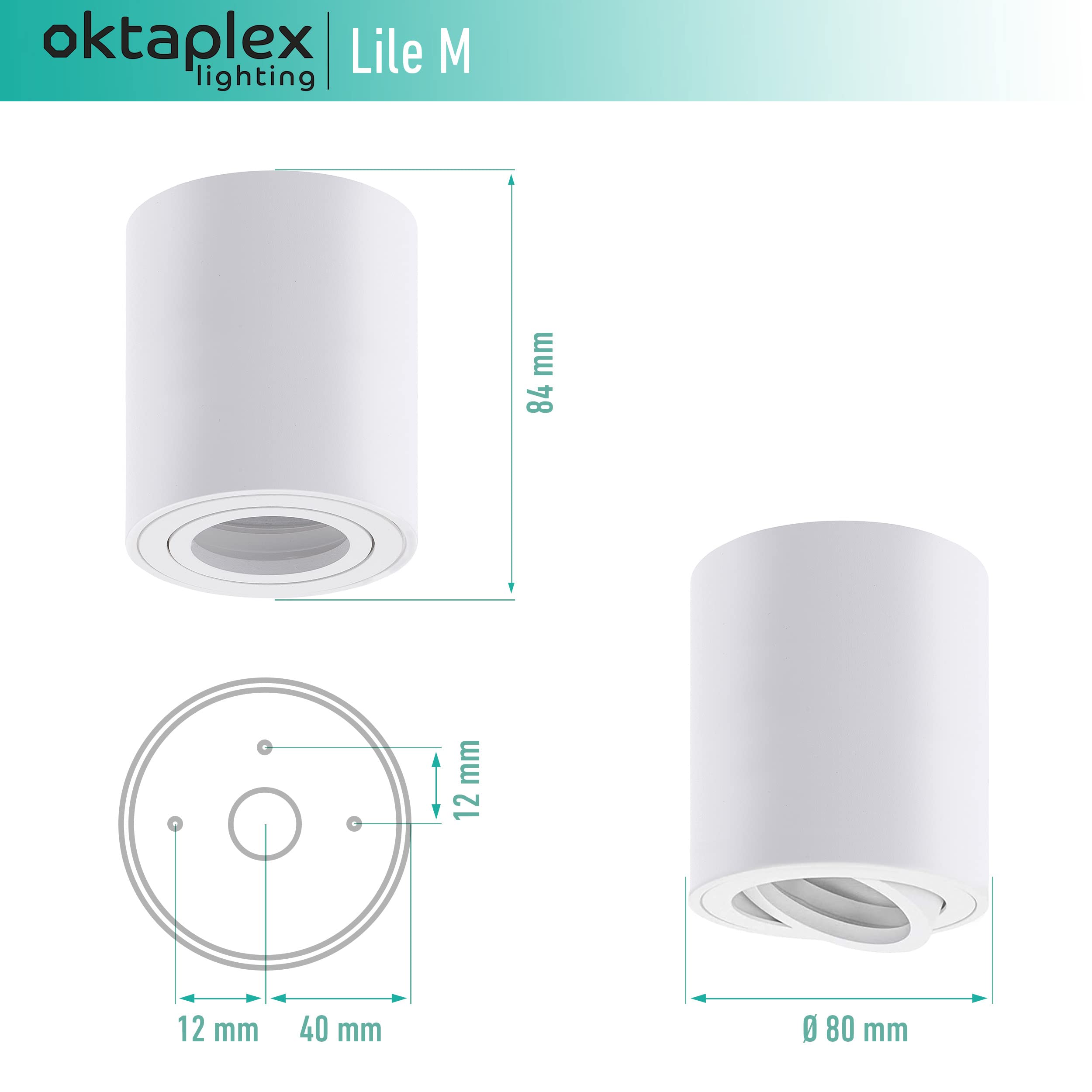 Oktaplex 3 Pièces Spot à Monter Lile Alu Brossé - Incl