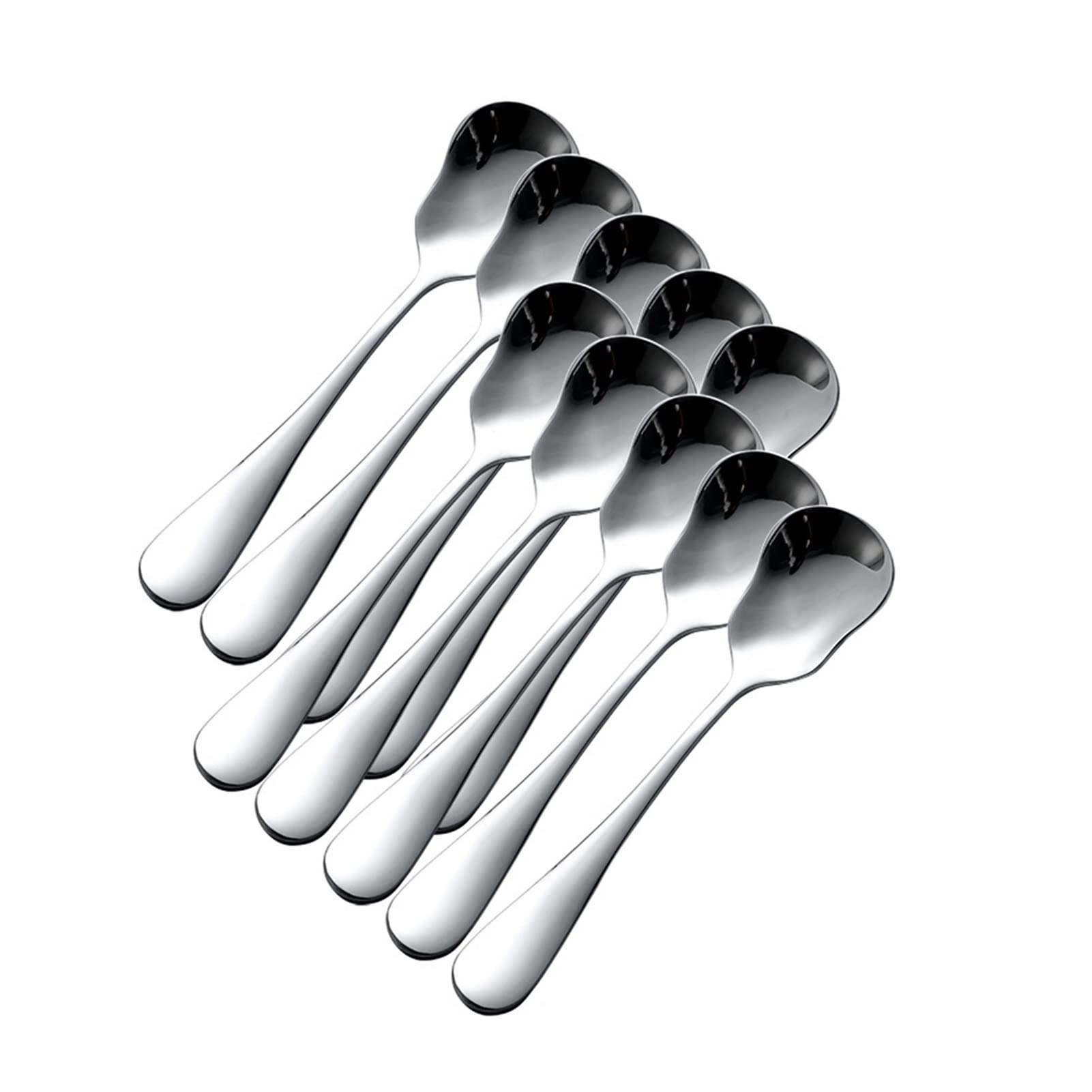 Cuillère Cuillères à Thé 10pcs en acier inoxydable Dessert Scoop Yogourt Scoop Cream Scoop Scoop Petite cuillère for enfants Cuillère à café en agitation Cuillères à Dessert, Café, Crème Glacée