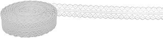 40 Yards Vintage Lace Ribbon – 30mm Scalloped Edge Cotton Crochet Trim for Wedding Decor, Bridal Dress, Gift Wrapping & Sewing Crafts (White)