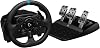 Logitech G923 Volante y Pedales de Carreras para Playstation/PS5/PS4 y PC | compatible con Trueforce, feedback de fuerza <1000 Hz, control de lanzamiento de doble embrague, cubierta de cuero genuino, para PS5, PS4, PC, Mac 1
