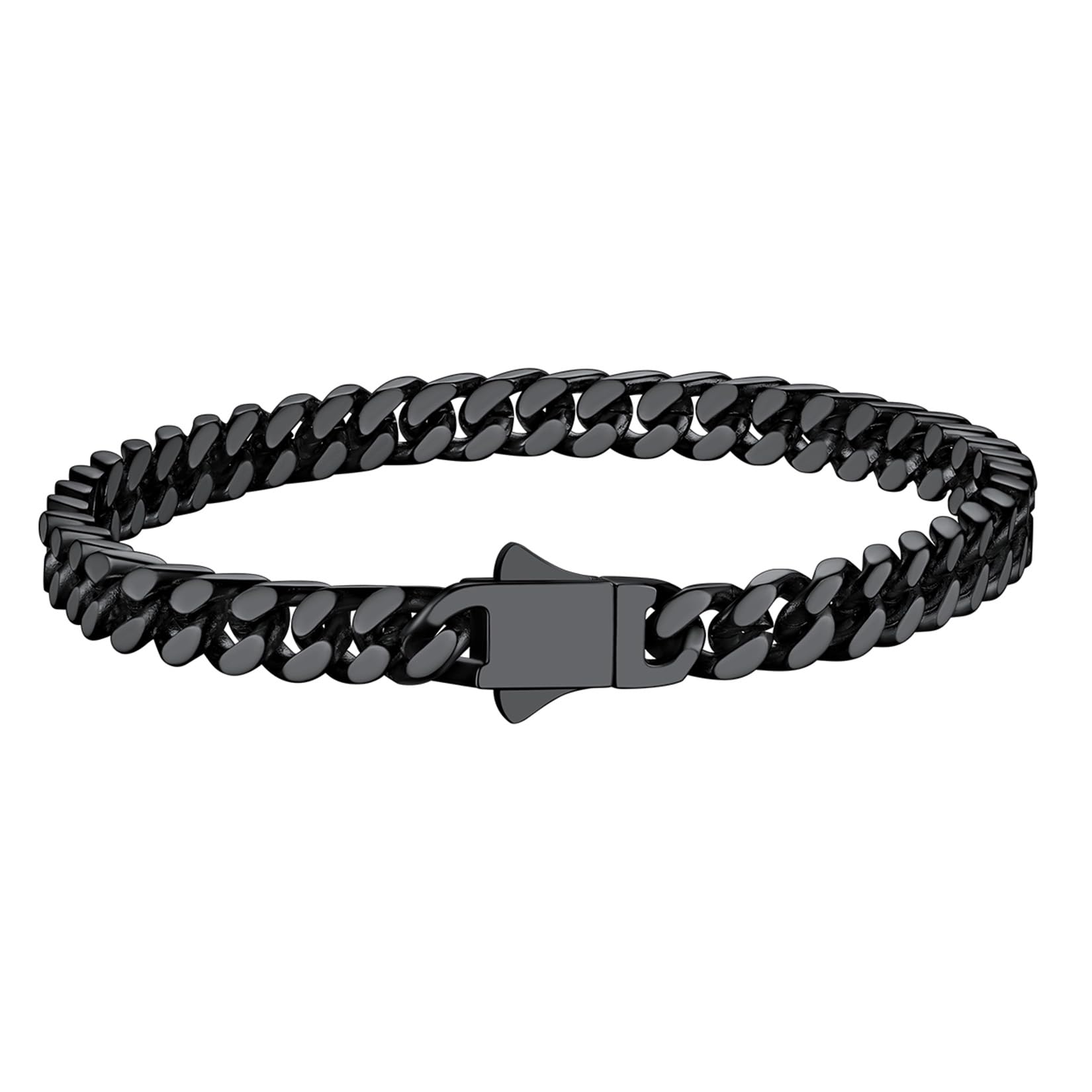 Richsteel Armband Herren Silber/Gold/Schwarz Edelstahl Armreif 5/7/9/12mm breit Kubanisch Armbänder für Männer Verstärkte Version Knebelverschluss 19/21/23cm Länge Kettenarmband mit Geschenkbox