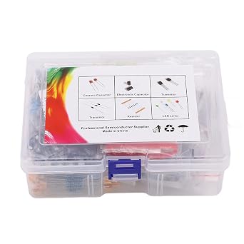 1400PCS Basic Electronics Component Assortment Kit with Storage Box, Resistor, Capacitor, Transistor, Diode for DIY