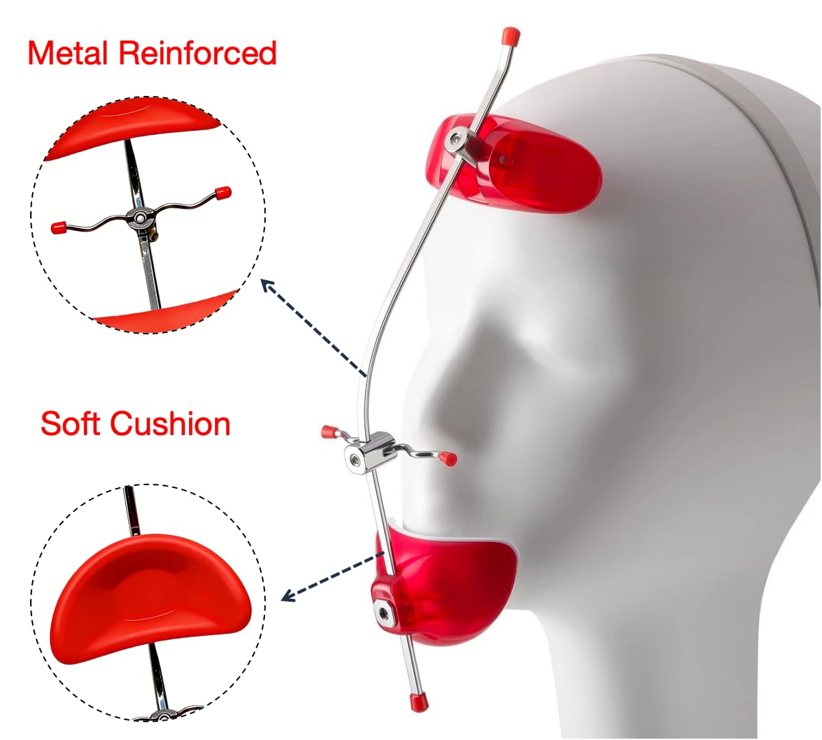 Sino Ortho - Correa ajustable para casco con certificación FDA (rojo)