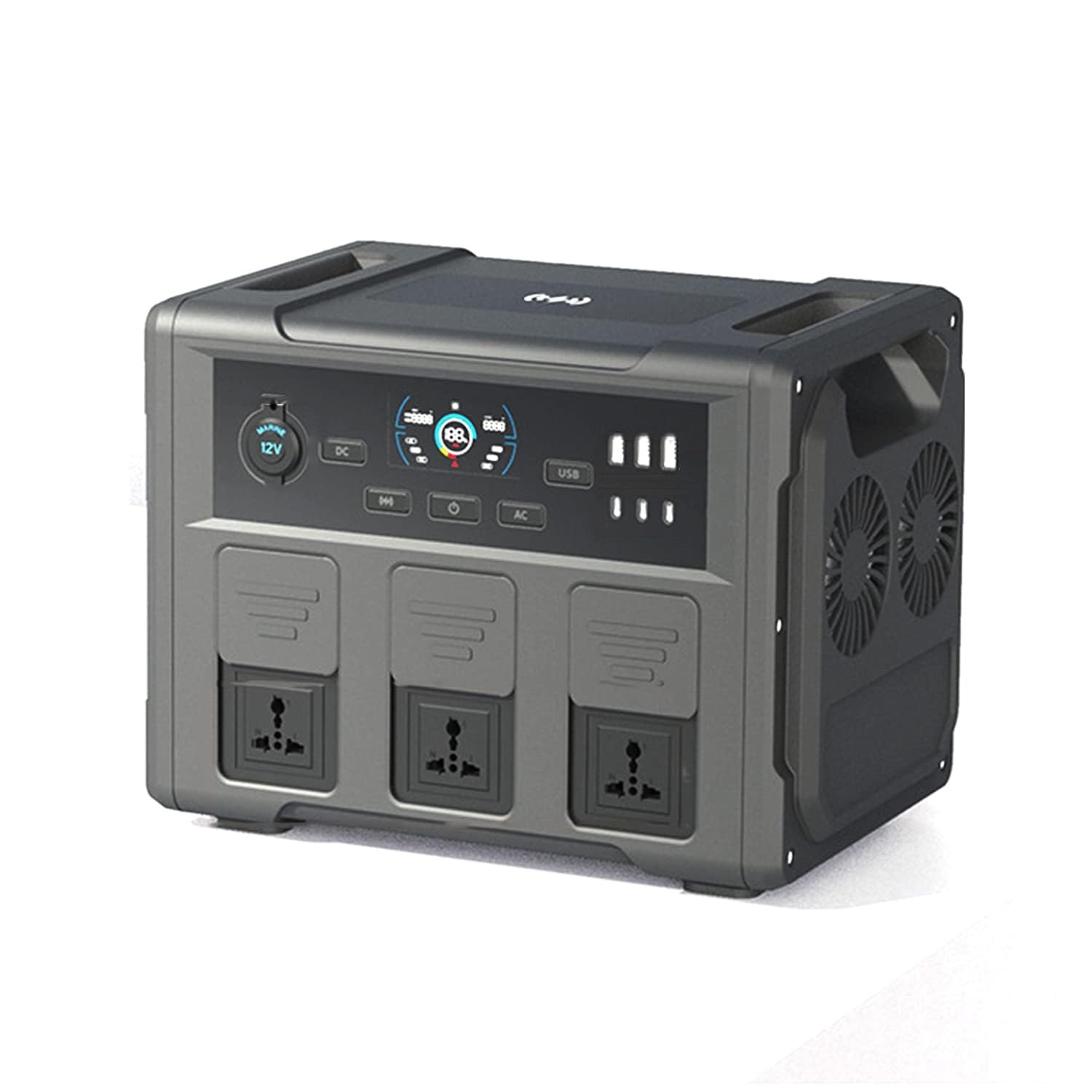 Estación de energía portátil de 1200 W, generador de onda sinusoidal pura con toma de corriente de 220 V CA, ideal para camping, emergencias, batería de litio recargable para interiores y exteriores