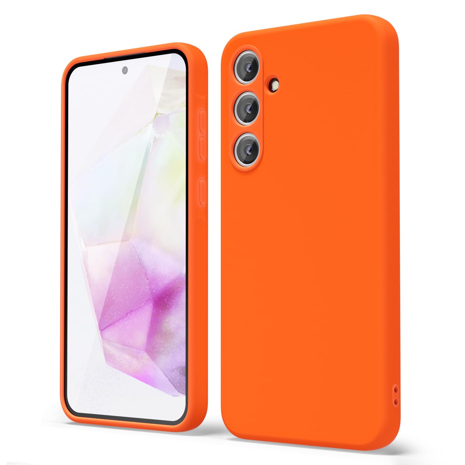 oakxco for Samsung Galaxy A35 5G Phone Case Liquid Silicone, Cute Thin Slim Grip Soft Rubber Gel for Women Men, Smooth Matte Plain Bright Color Girly