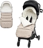 Momcozy Universal Stroller Footmuff Bunting Bag - Ultra-Plush Waterproof Winter Cover, Extendable, Adjustable for Growing Babies, Fits Most Strollers