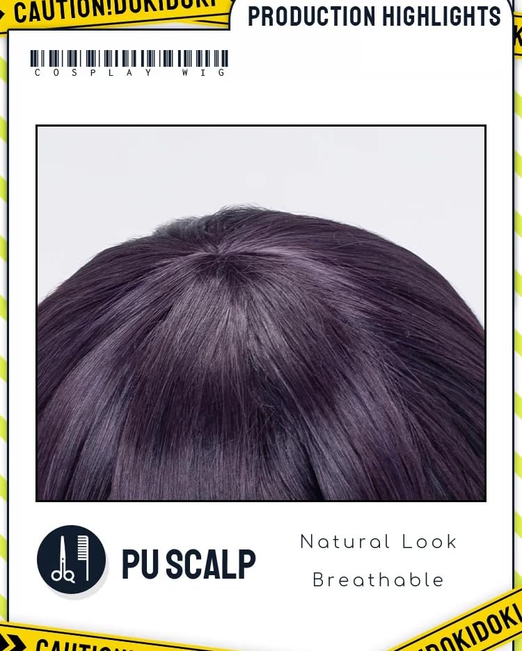 KIRA KIRA Anime Cosplay Wig Women 35cm Deep Purple Ponytail Wig for Halloween - Image 7