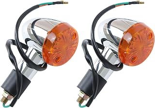 2 Pack Motorcycle Bullet Front Rear Turn Signal Blinker Indicator Light Replacement for Honda Suzuki Yamaha Amber Chrome
