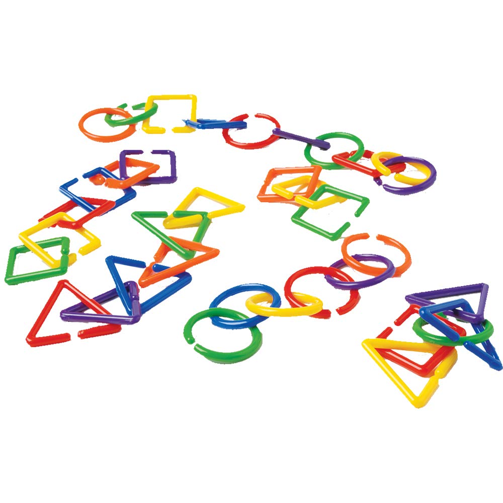 Constructive Playthings JTM-9 Geometric 1 1/4" Connecting Links 720 pc. Manipulative Set for Kids