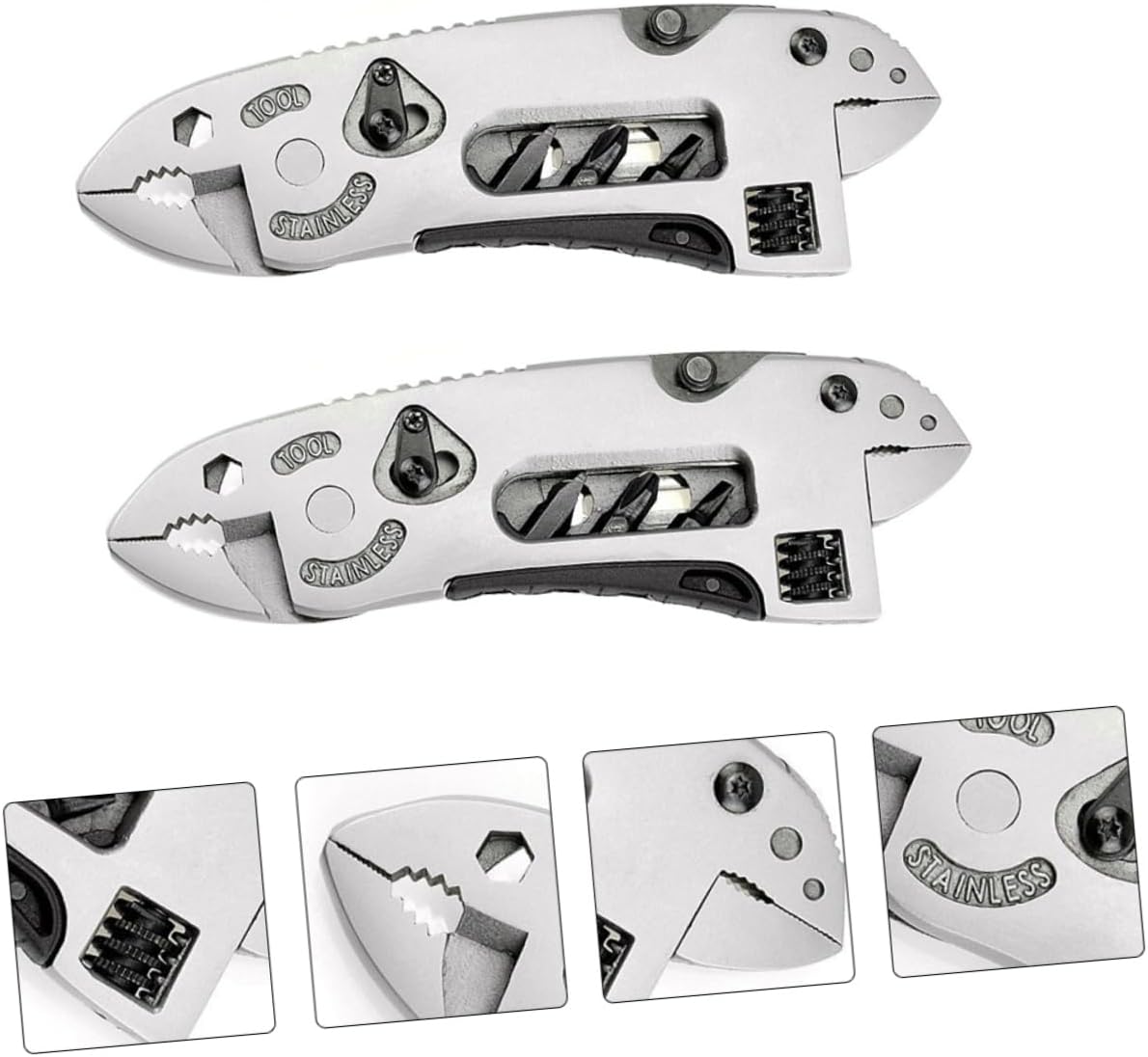 2Pcs Multifunctional Pliers Multi Tool with Wire Cutters and Screwdrivers Portable Outdoor Camping Wrench Compact Safety Lock for Hiking Survival Repair