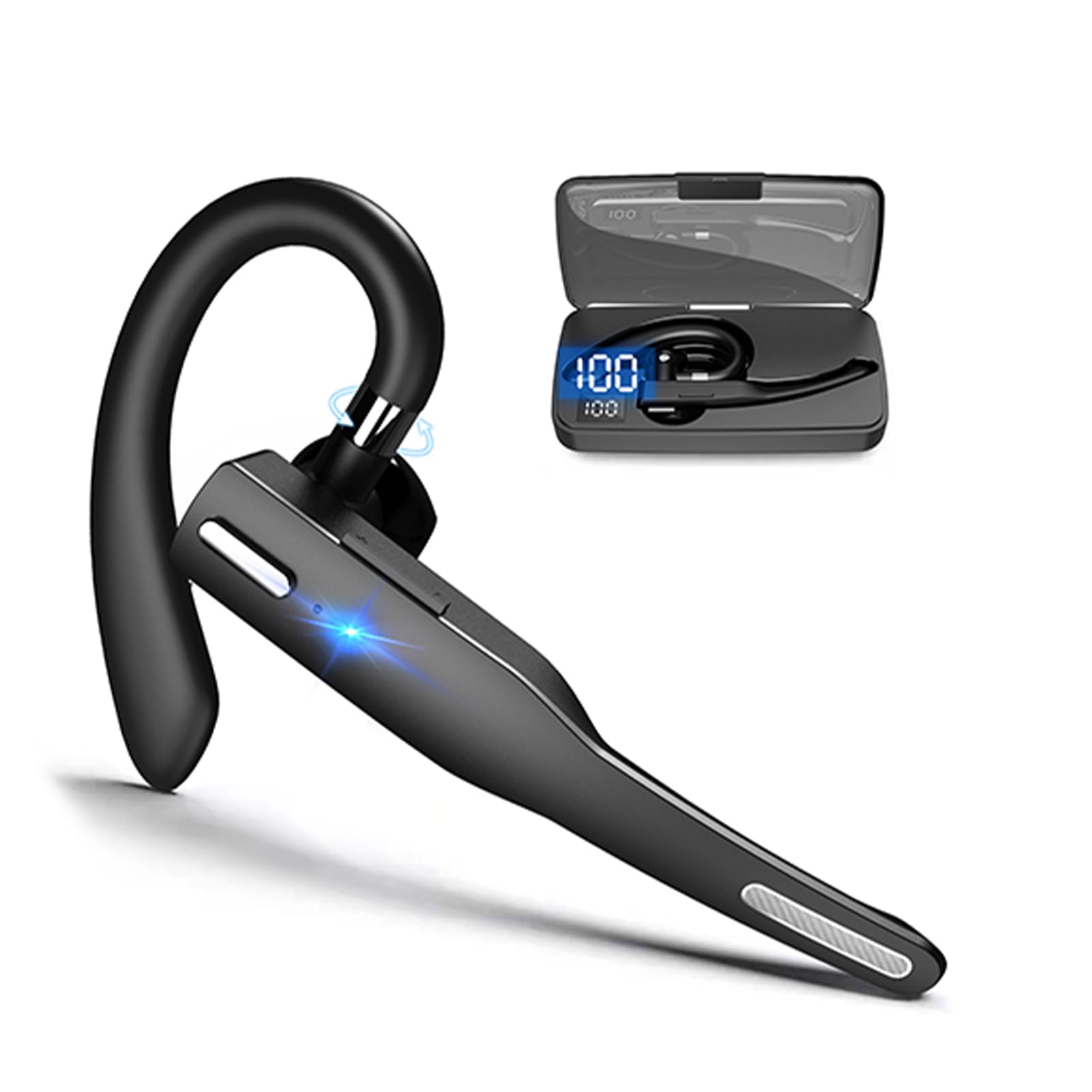 Écouteur Bluetooth Mono Xmenha | Micro Intégré, Réduction De Bruit, 7h D'autonomie, Bluetooth 5.3, Léger Et Mains Libres