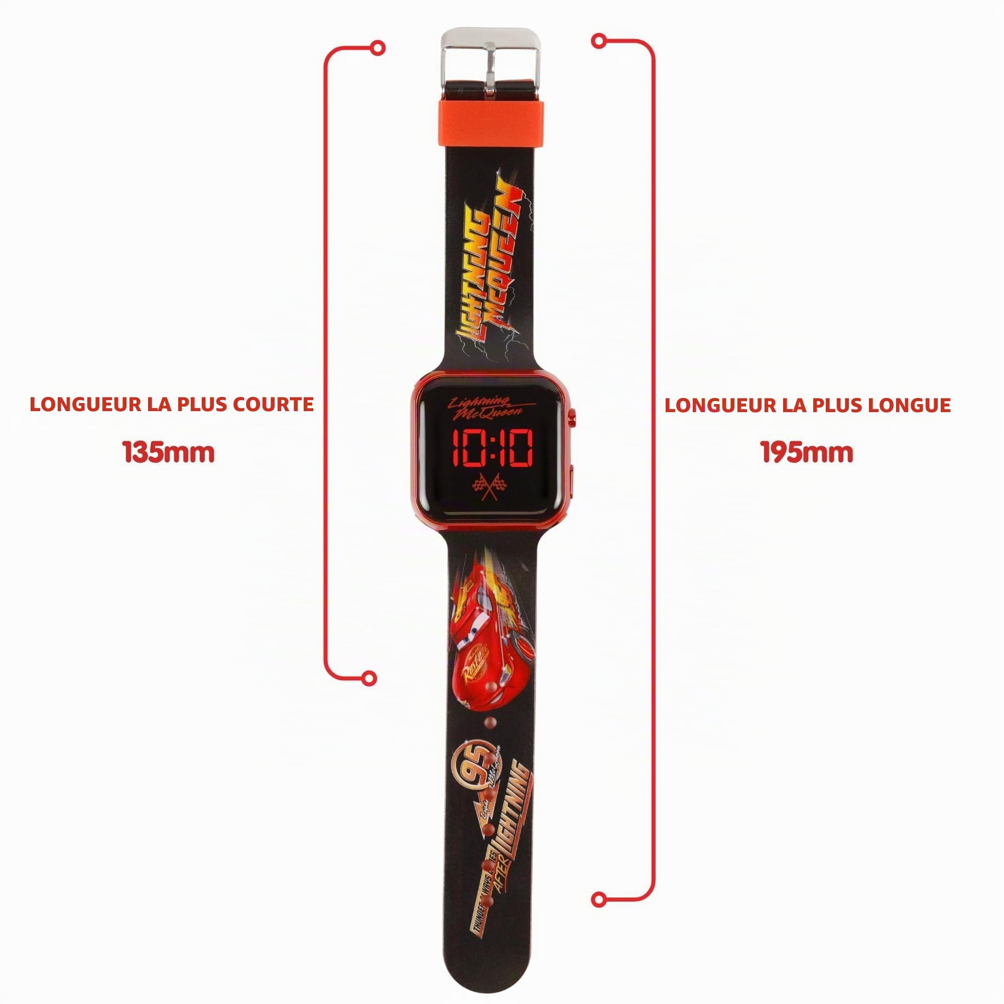 Disney Kids Lightening McQueen Montre numérique LED pour enfants