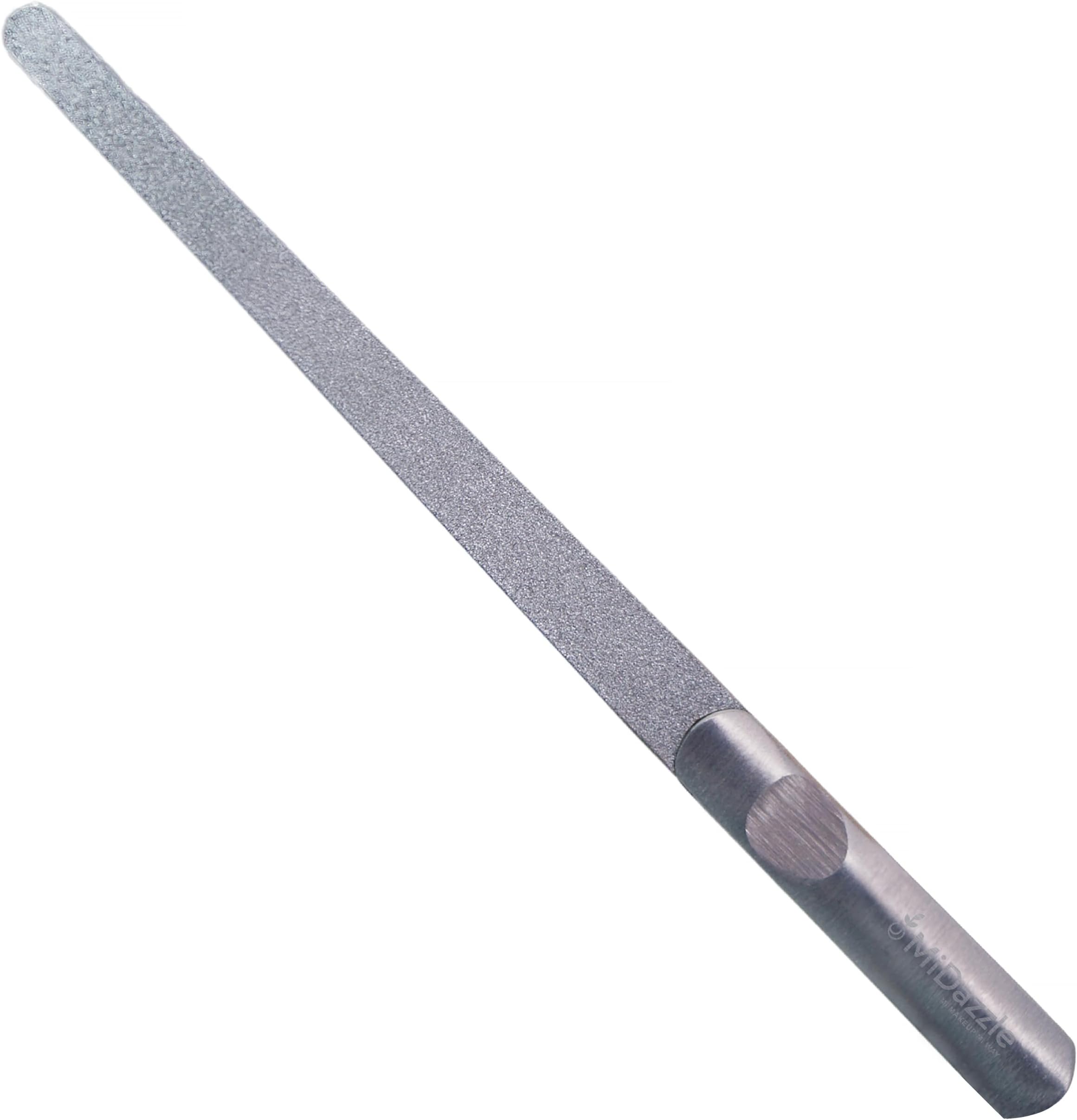 Midazzle Stainless Steel Nail Filer | Premium Nail Filer for Perfect Manicures and Pedicure | Reusable Nail File (Silver)