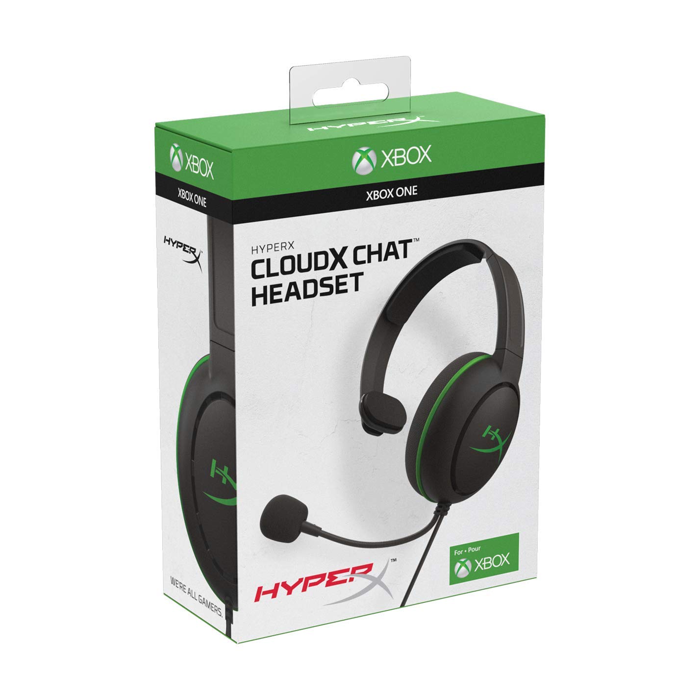 HyperX CloudX Chat Cuffia Gaming Monoaurale 3,5 mm Microfono Cancellazione Rumore Xbox Nero/Verde