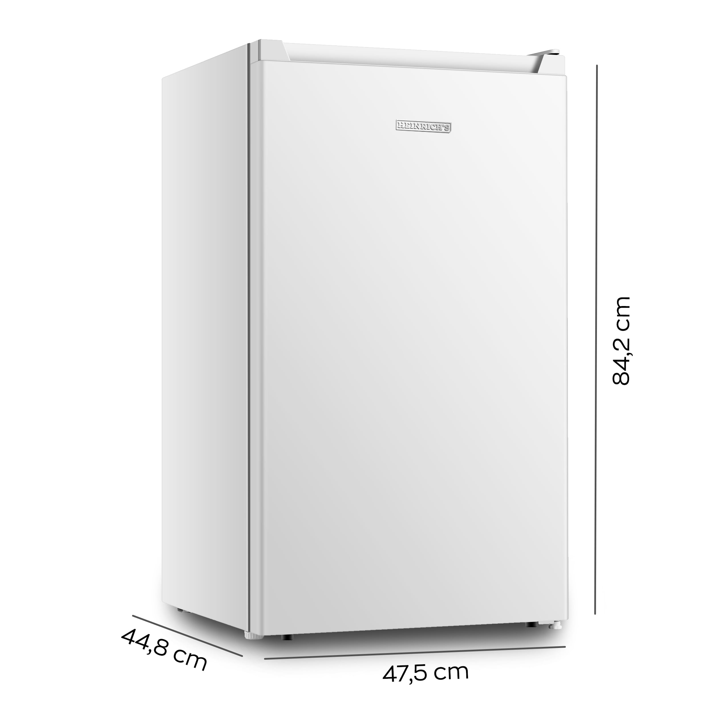 Heinrich´s Gefrierschrank 61Liter, Mini, -18°C Freezer, 3x Gefrierschublade, 7 Stufen Temperaturregler, Airflow, wechselbarer Türanschlag weiß