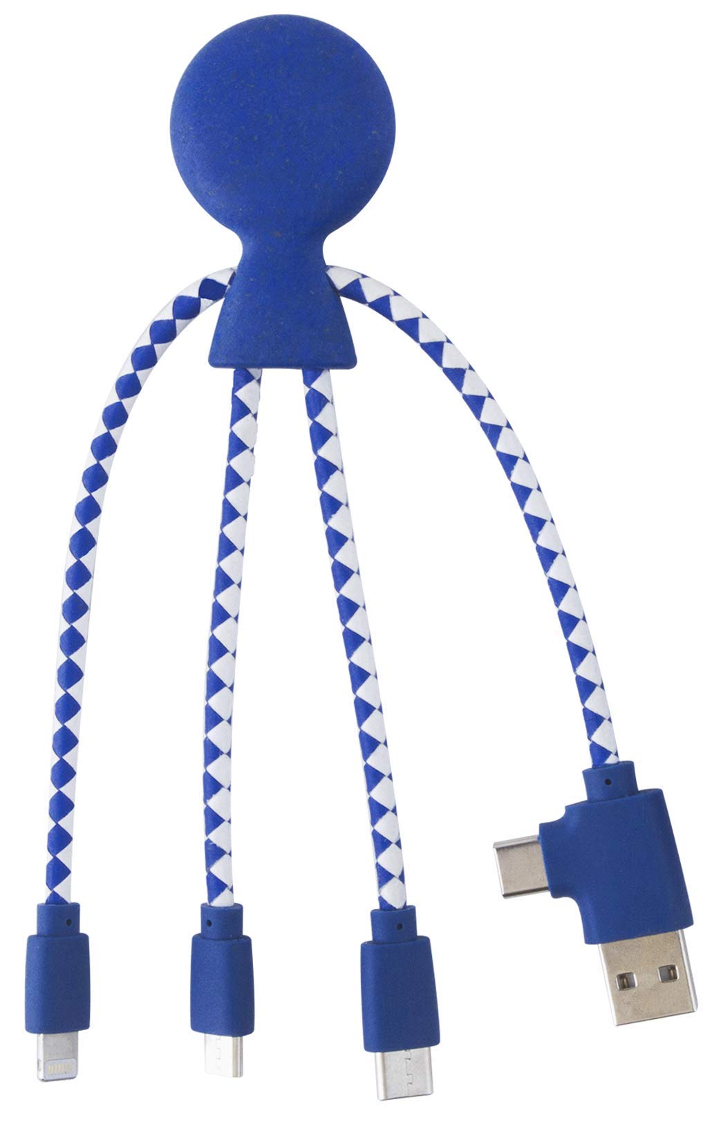 Mr Bio Eco-Friendly, Dual-Power in, Universal Charging Multi Tip Cable for Smartphones (Blue)
