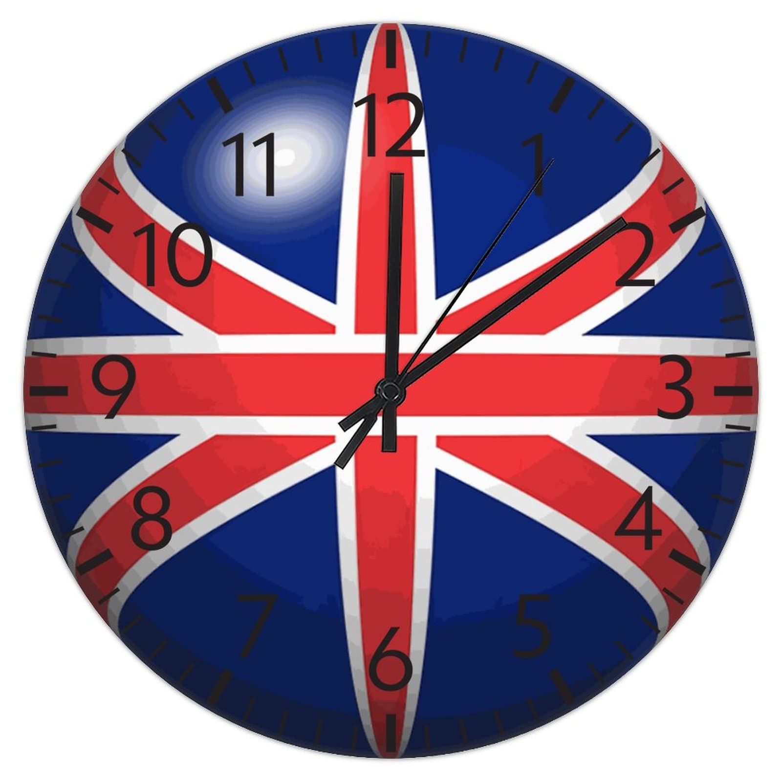 Horloge silencieuse Royaume-Uni en PVC fini les bruits dans la chambre