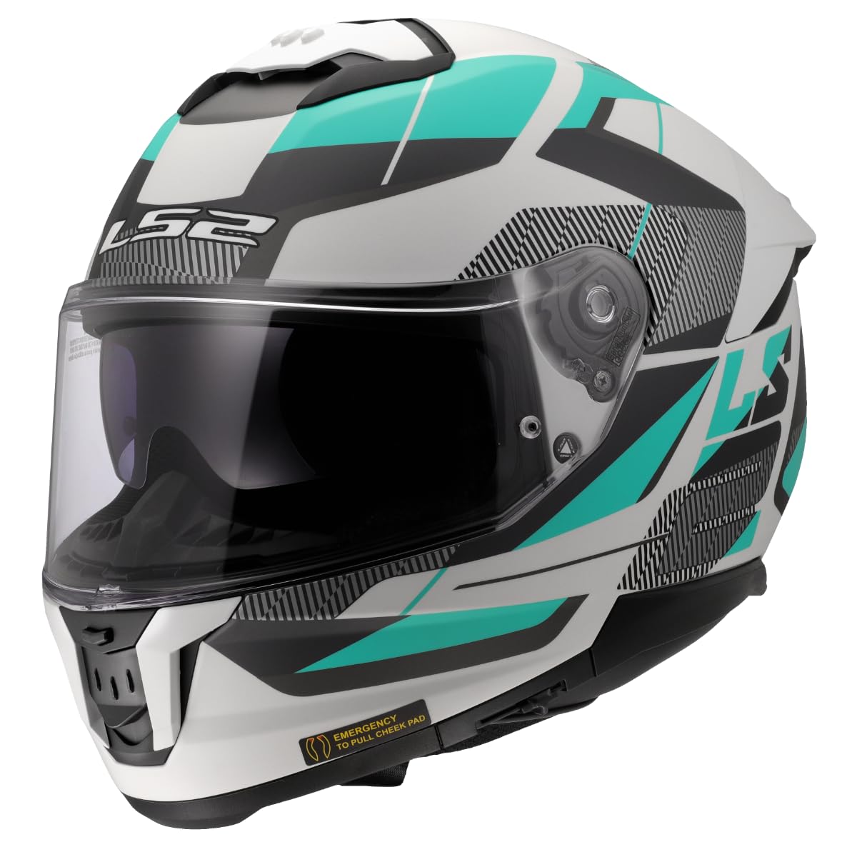 LS2, Integraler Motorradhelm STREAM II ROAD Matt Cyan Light Grey