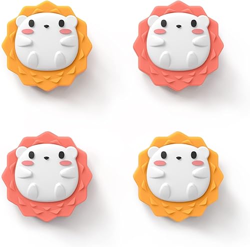 Paquete de 4 gorras de agarre para el pulgar Little Hedgehog para Nintendo SwitchOLEDLite, LeyuSmart Kawaii Joystick Tap, 2 azules y 2 grises
