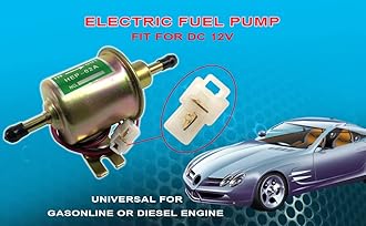 Universal Gas and Diesel Electric Fuel Pump DC 12V (Output Pressure 3-6 PSI) Heavy Duty Inline Fuel Pump Metal Solid Petrol 12 Volts HEP-02A