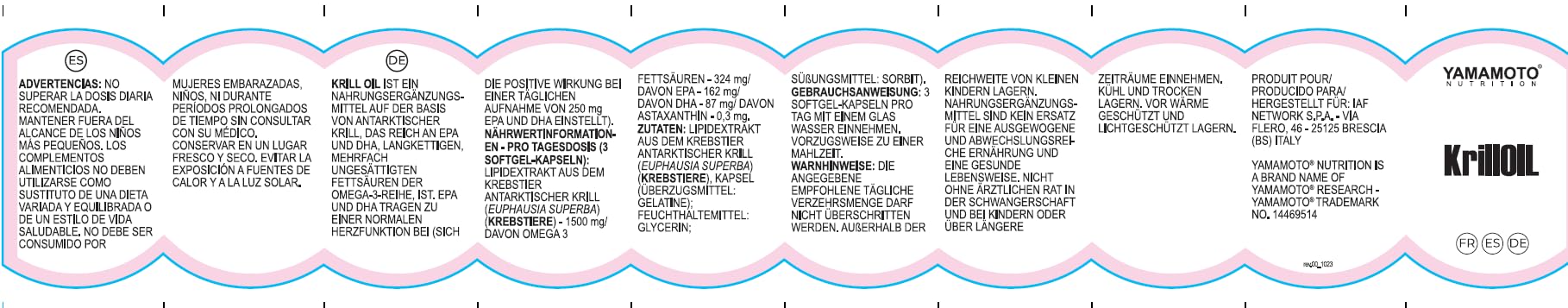Yamamoto Nutrition KrillOIL supplément alimentaire à base d'huile de Krill antarctique avec Astaxantina 90 capsules