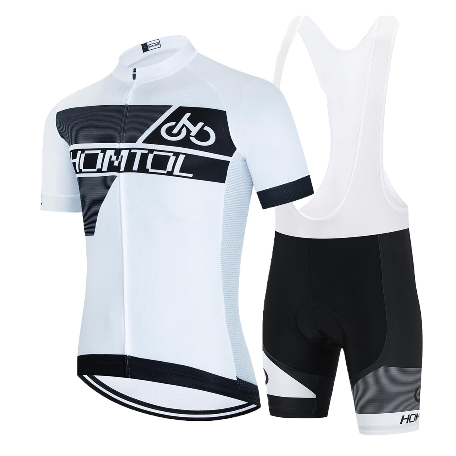 HOMTOL Abbigliamento Ciclismo Set Manica Corta Tuta Ciclismo Uomo Completo Ciclismo Estivo Per Bici Da MTB Con Pantaloncini Imbottiti in Gel Traspirante e Ad Asciugatura Rapida